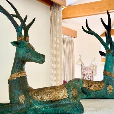 (2) Sarreid Metal Deer-1970s
