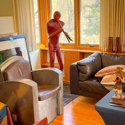 Life Size Michael Tillyer Sculpture & couch are not for sale