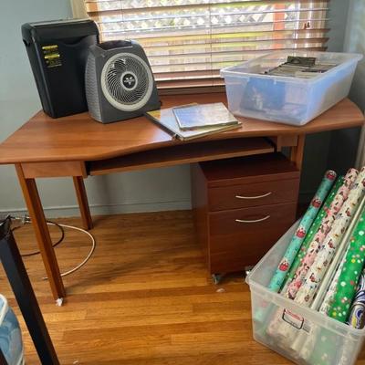 MODERN DESK AND FILE CABINET