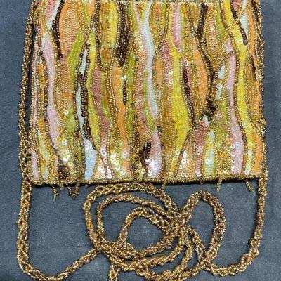 Vtg Pierre Urbach Santi Beaded Silk Handbag
