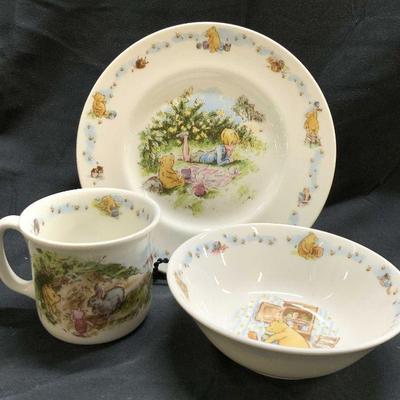CLASSIC POOH ROYAL DOULTON Set 3 Porc Tabletop

