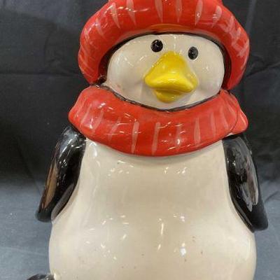 PFALTZGRAFF Penguin Skate Ceramic Cookie Jar
