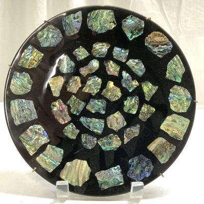 Vintage Circular Paua Shell Plate
