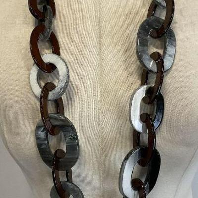 Rush Denis & Charles Tortoise Shell Resin Necklace
