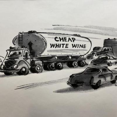 Lee Lorenz White Wine New Yorker Cartoon Print
