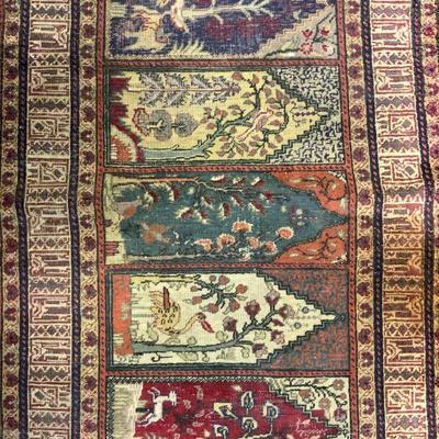 Vntg Handmade Turkish Kayseri Fringed Wool Rug
