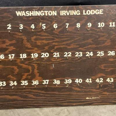 WASHINGTON IRVING LODGE Key Holder Sign
