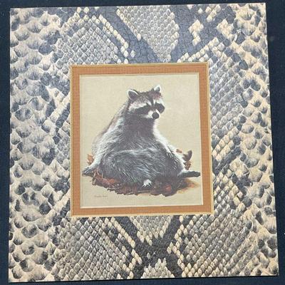 Charles Frace Raccoon Lithograph Print
