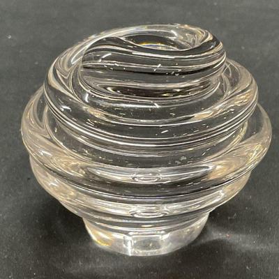 Clear Glass Swirl Paperweight Accessory
