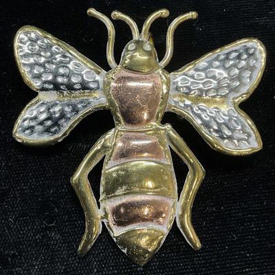 Gold & Silver Tone Bee Brooch
