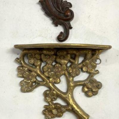 Lot 3 Assorted Ornate Wall Mouth Shelves
