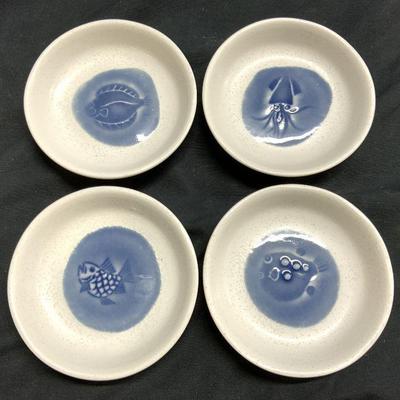 Set 4 Ceramic Nautical Fish Trinket Dishes
