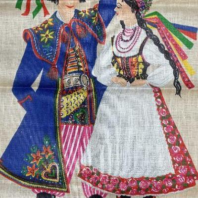 Texlilimpex Krakow Couple Print Polish Linen NWT
