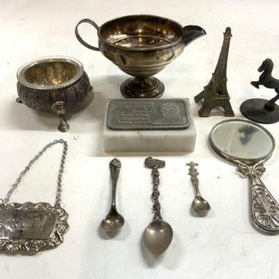 Sterling Silver Vessel & Other Tabletop Accs 10 Pcs
