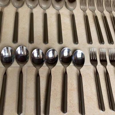 MEPRA ITALY Italian Stainless Steel Tobacco Brown Flatware Set