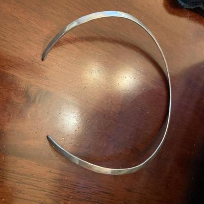 Vintage 80s Sterling Silver Choker Collar Necklace