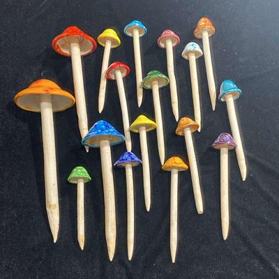 Ceramic Mushroom Plant Stakes