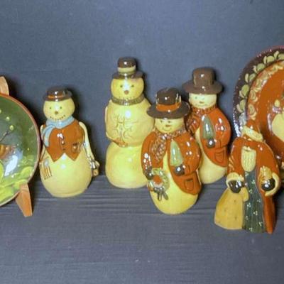 Eldreth Pottery - Santa and Snowman 