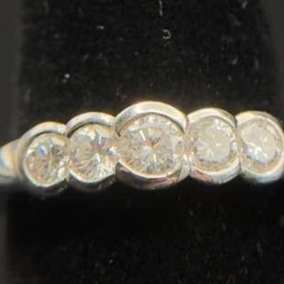 Platinum Five Diamond Ring Size 7