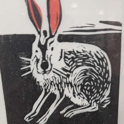 SIGNED AND FRAMED RABBIT PRINT