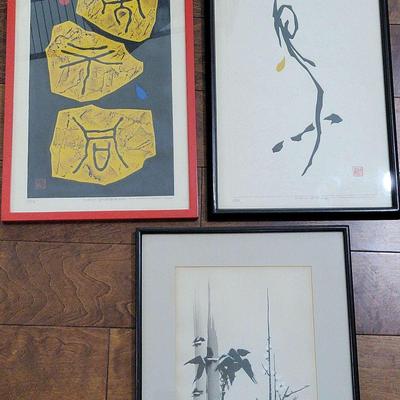 3 ASIAN PRINTS - 2 SIGNED & NUMBERED 