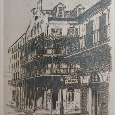 "BOURBON STREET" NUMBERED ETCHING, SIGNED!