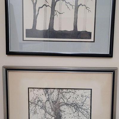 2 PRINTS OF TREES - 1 SIGNED AND NUMBERED 