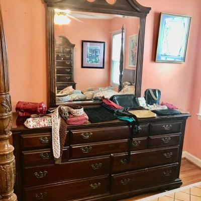 dresser and mirror $195
dresser 68 X 17 1/2 X 34"
mirror 40 1/2 X 49"