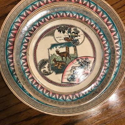 1880's J. Dominick & Co. Stag and Doe transferware china 52 pieces $800