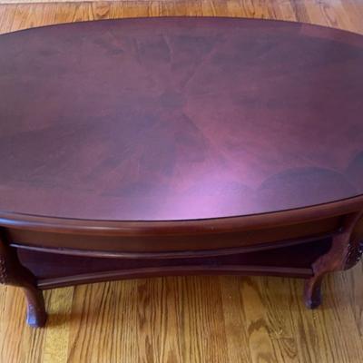Dark Wood, Large Oval Coffee Table