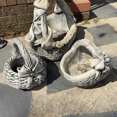 Three Concrete Baskets