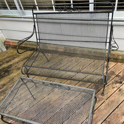 Wrought Iron Loveseat And Coffee Table 