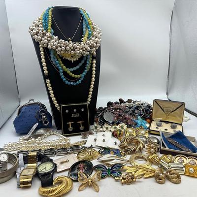 Gold & Blue Costume Jewelry: Monet, Trifari & More