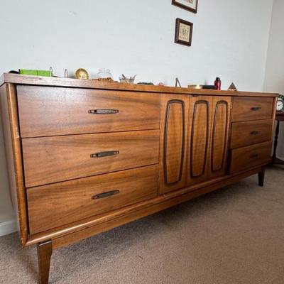 Mid Century Modern, Triple Dresser, Nine Drawers, Picture 1 of 2