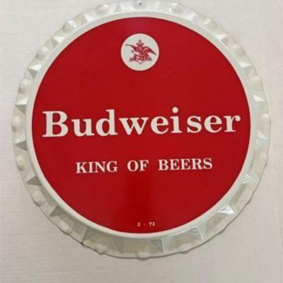 Vintage Budweiser Bottle Cap Advertising Display .jpg