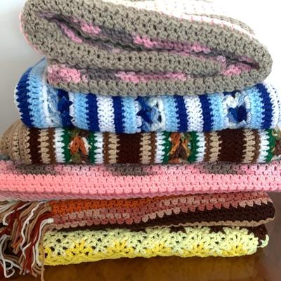 6 Crochet Afghans Lot A