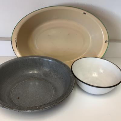Three Enamel Bowls