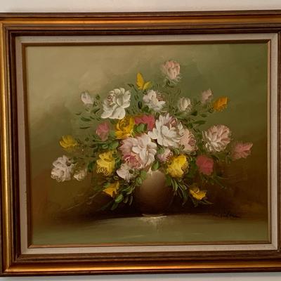 Framed Flower Painting 
