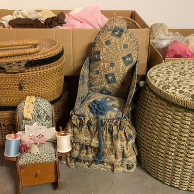 Fabric Scraps, String And Sewing Items