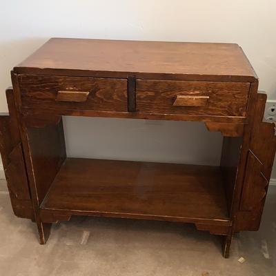 Vintage Side Table With Magazine Rack Sides