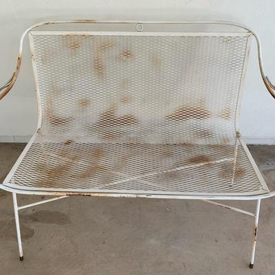 Vintage Metal Patio Bench 