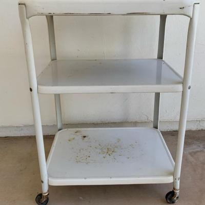 Wheeled Metal Cart on Wheels