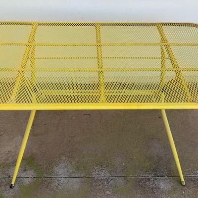 Yellow Metal Patio Table 