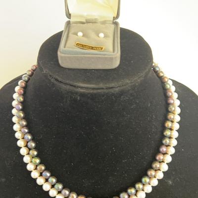 Pearl Necklaces And Stud Earrings