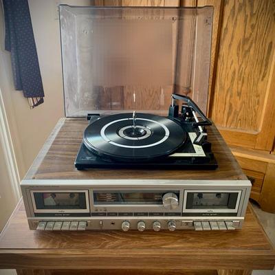 Sears Stereo With Dual Tape Deck And Record Player (possibly needs a new belt)