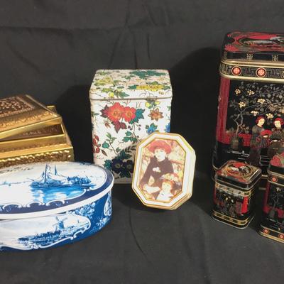 Assortment Of Decorative Tea Tins