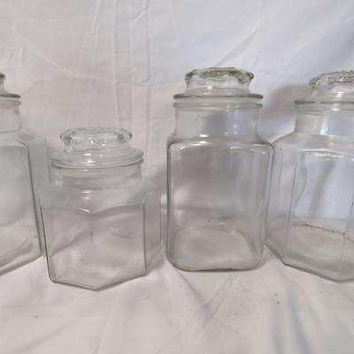 4 Glass Kitchen Canisters