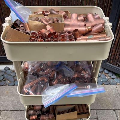 Bulk Copper Pipe Fittings | 3 Trays Assorted | Elbows, Couplings & More