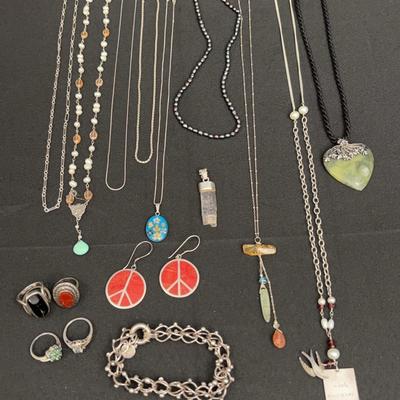 925/Sterling Stamped Jewelry | Necklaces, Earrings, Rings | 5.4oz Total Weight