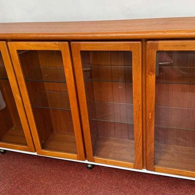 Modern Scandinavian Teak Display Cabinet On Castors #1